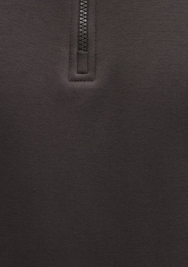  Mavi Yarı Fermuarlı Siyah Basic Sweatshirt 0S10278-70219