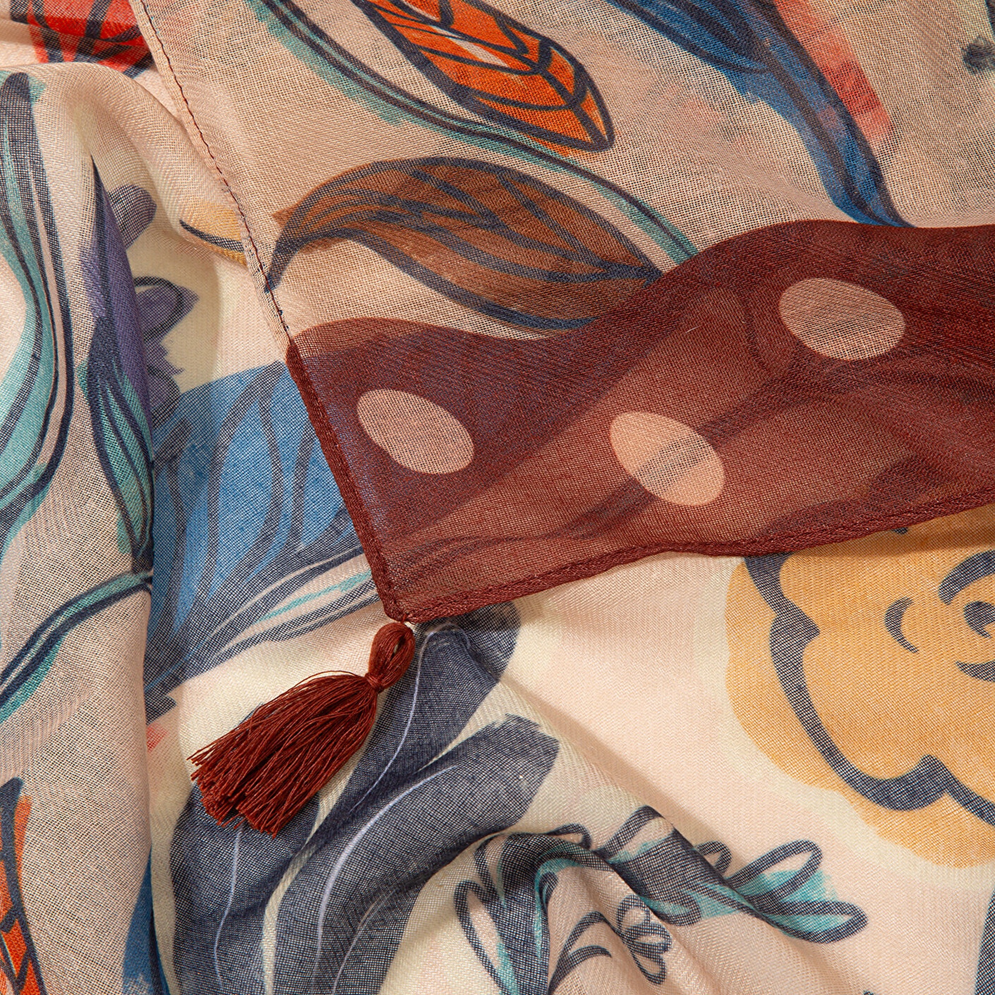 Mavi Baskılı Şal 1913478-30757