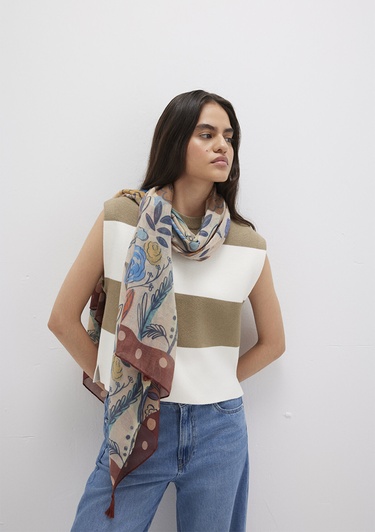  Mavi Baskılı Şal 1913478-30757