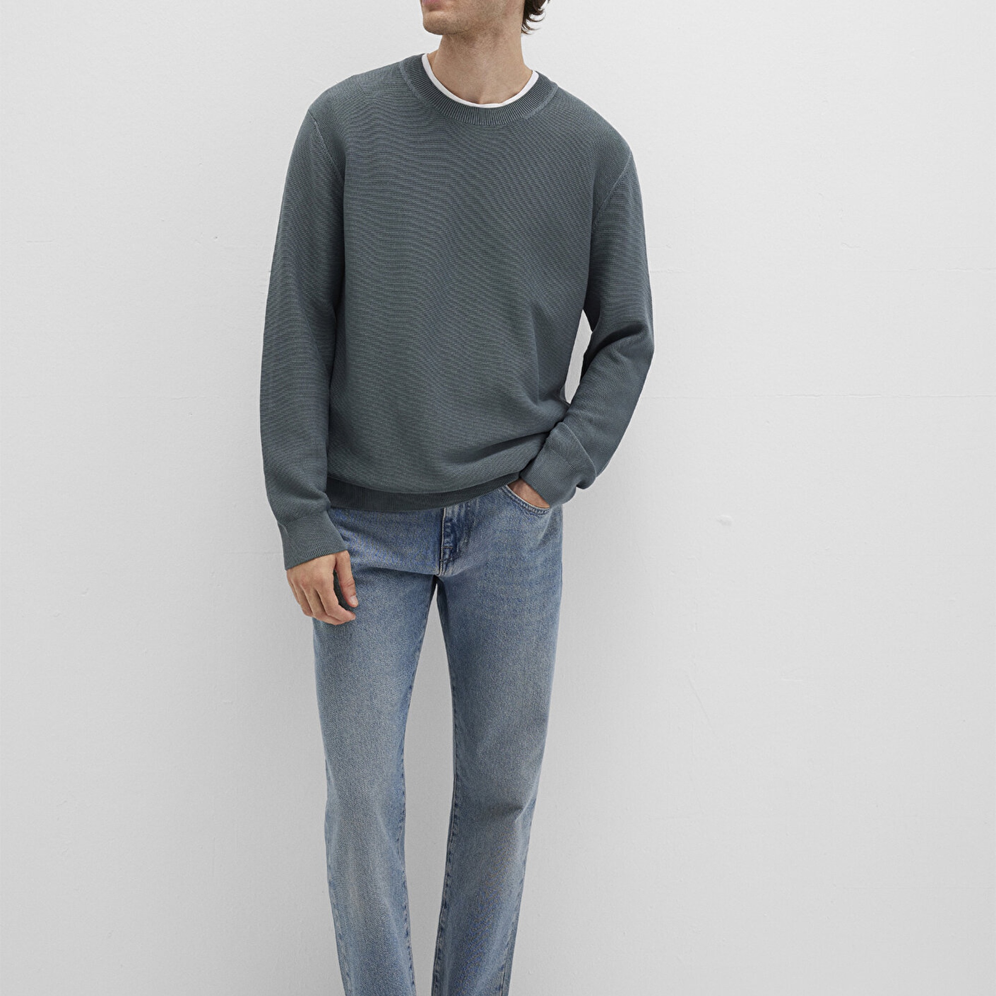 Mavi Gri Kazak Regular Fit / Normal Kesim 0710197-80889