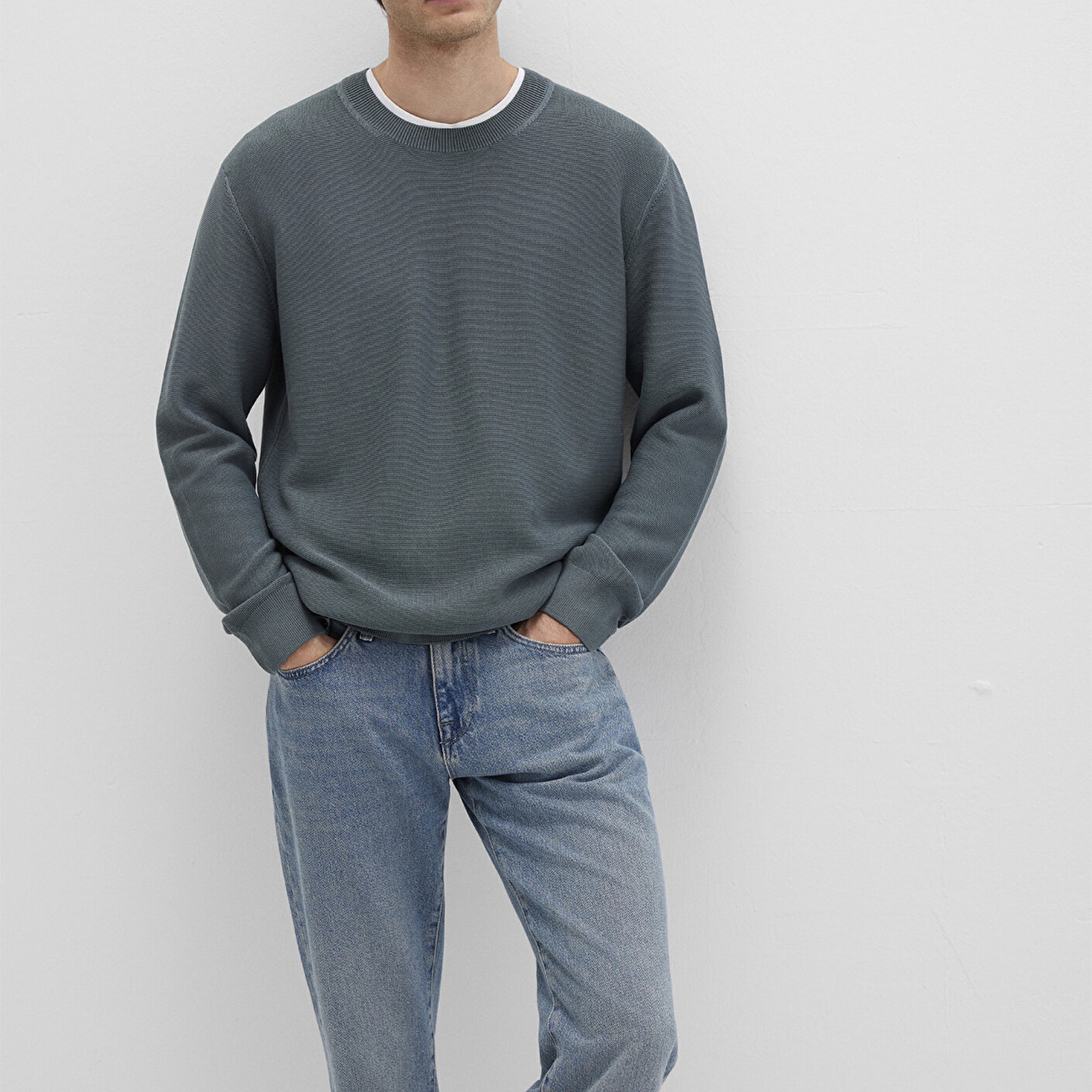 Mavi Gri Kazak Regular Fit / Normal Kesim 0710197-80889