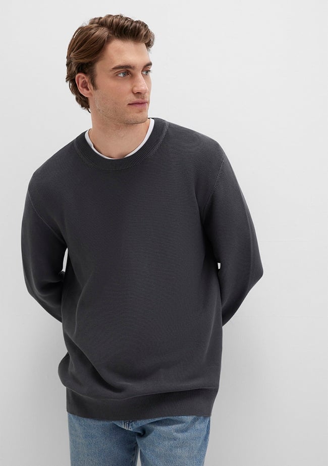  Mavi Antrasit Kazak Regular Fit / Normal Kesim 0710197-80106