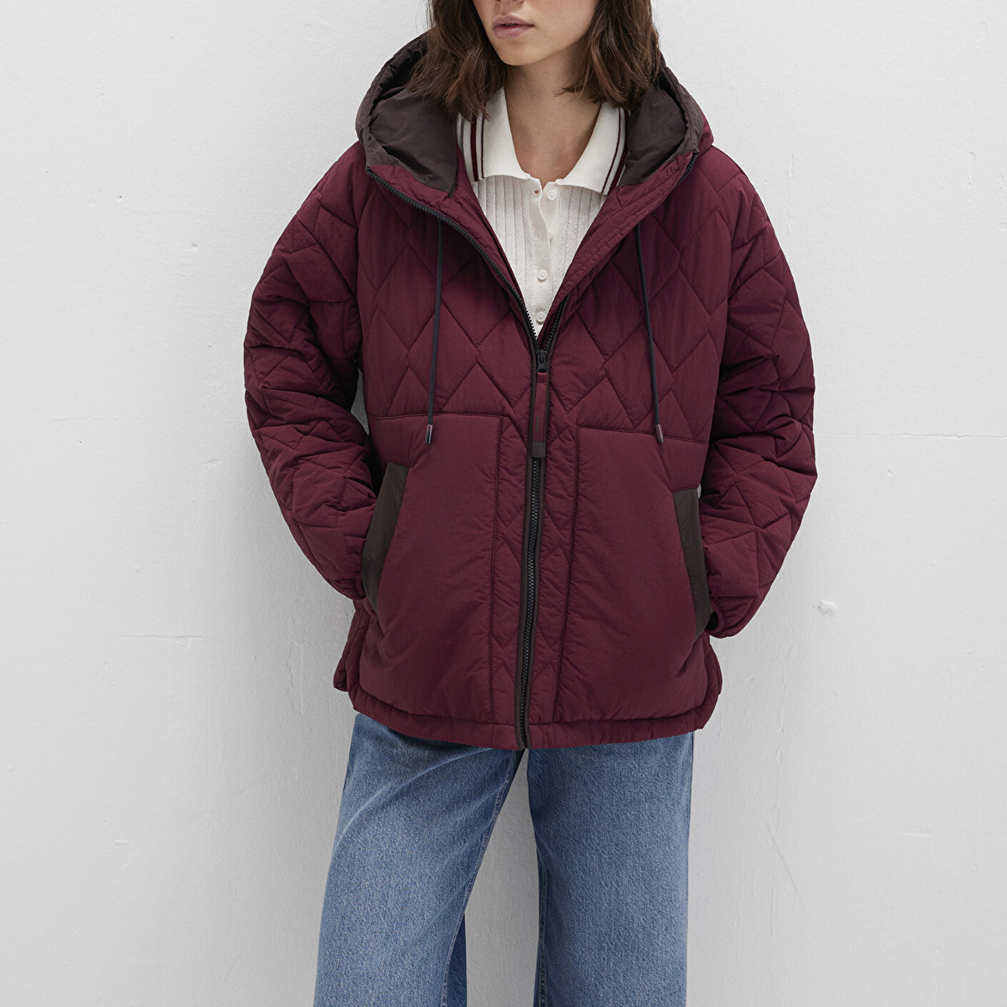 Mavi Bordo Ceket Loose Fit / Bol Rahat Kesim 1110499-90705