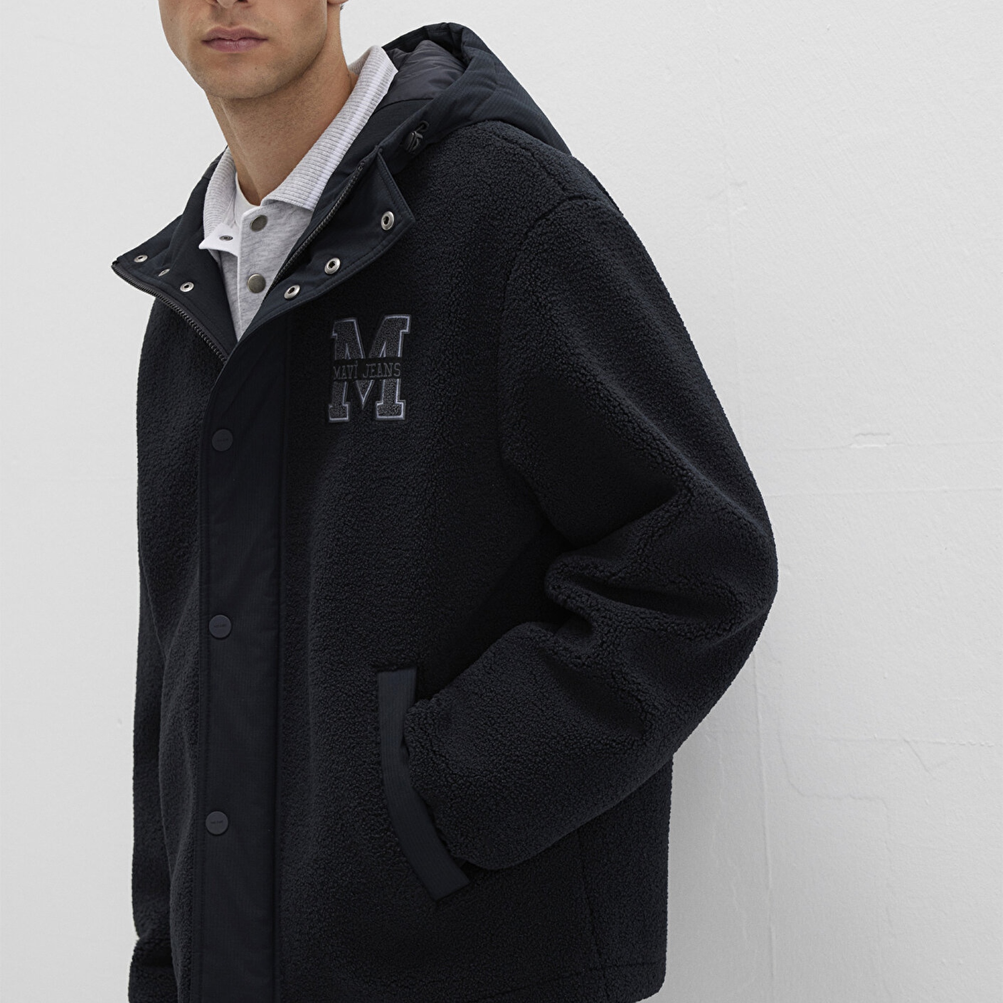 Mavi Siyah Ceket Loose Fit / Bol Rahat Kesim 0110628-80022