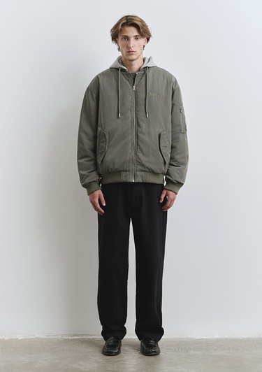  Mavi Kapüşonlu Yeşil Mont 0110563-86961