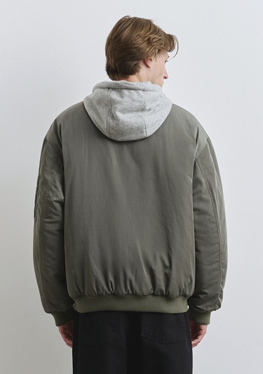  Mavi Kapüşonlu Yeşil Mont 0110563-86961