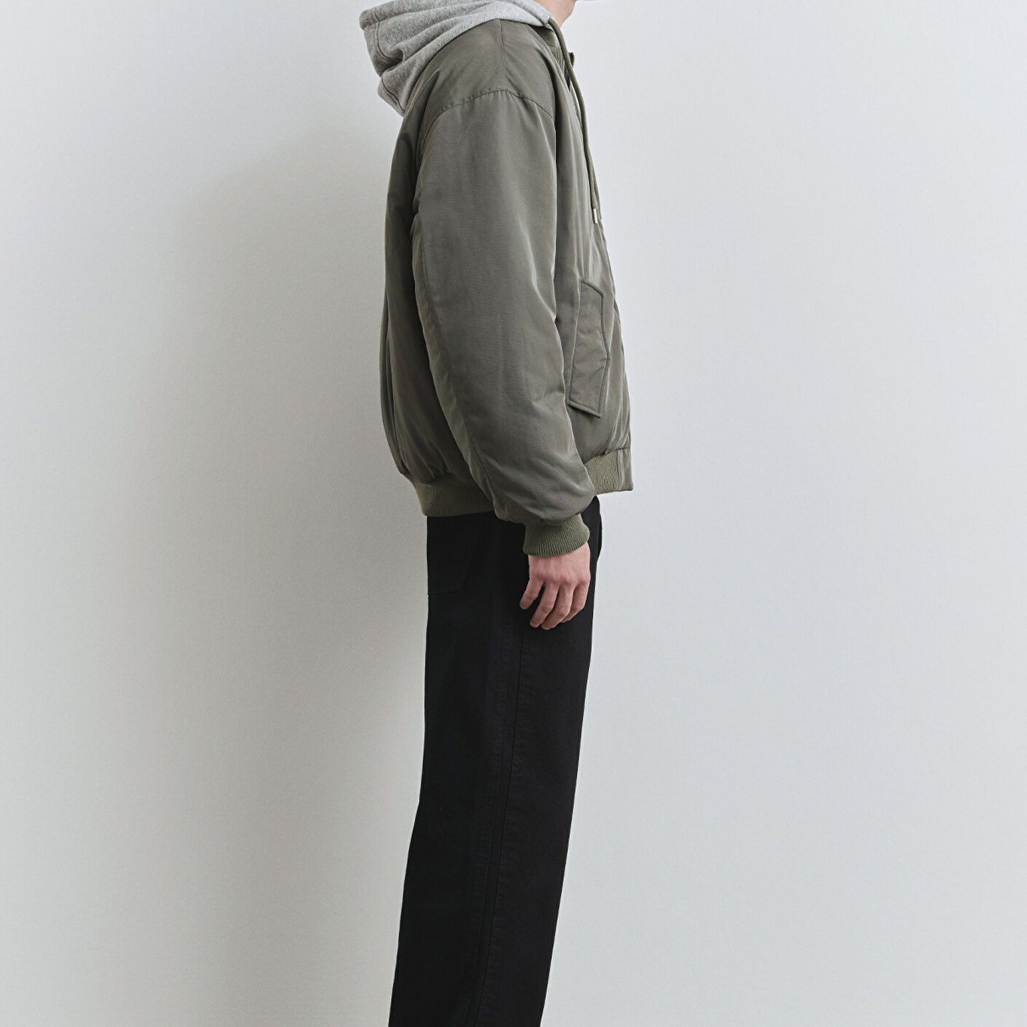 Mavi Kapüşonlu Yeşil Mont 0110563-86961