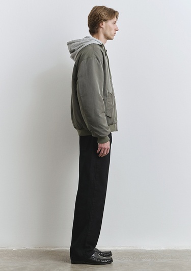  Mavi Kapüşonlu Yeşil Mont 0110563-86961