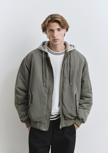  Mavi Kapüşonlu Yeşil Mont 0110563-86961