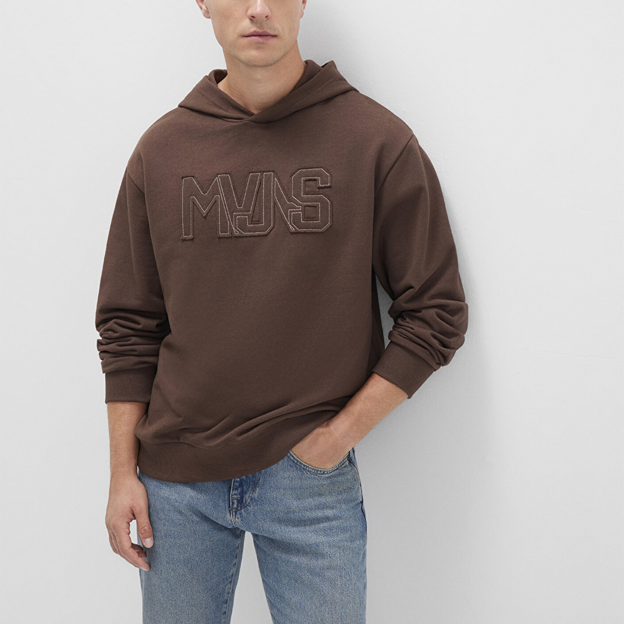 Mavi MVJNS Baskılı Kapüşonlu Kahverengi Sweatshirt 0S10346-88067