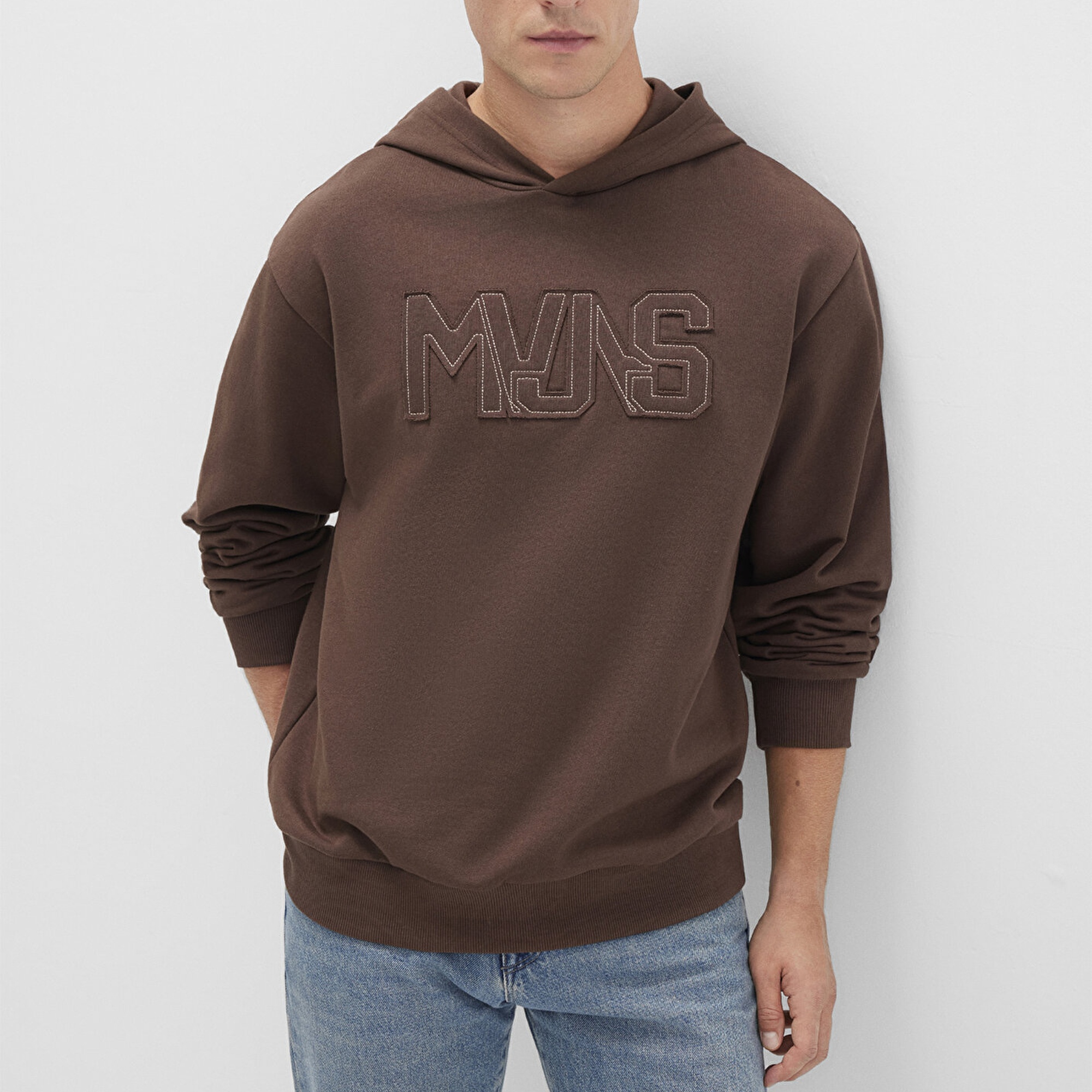 Mavi MVJNS Baskılı Kapüşonlu Kahverengi Sweatshirt 0S10346-88067