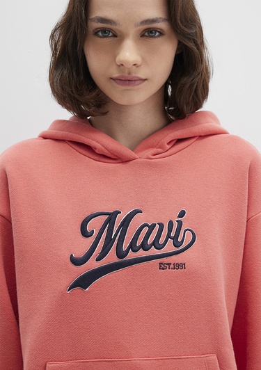  Mavi Mavi Logo Baskılı Pembe Sweatshirt 1S10420-71076