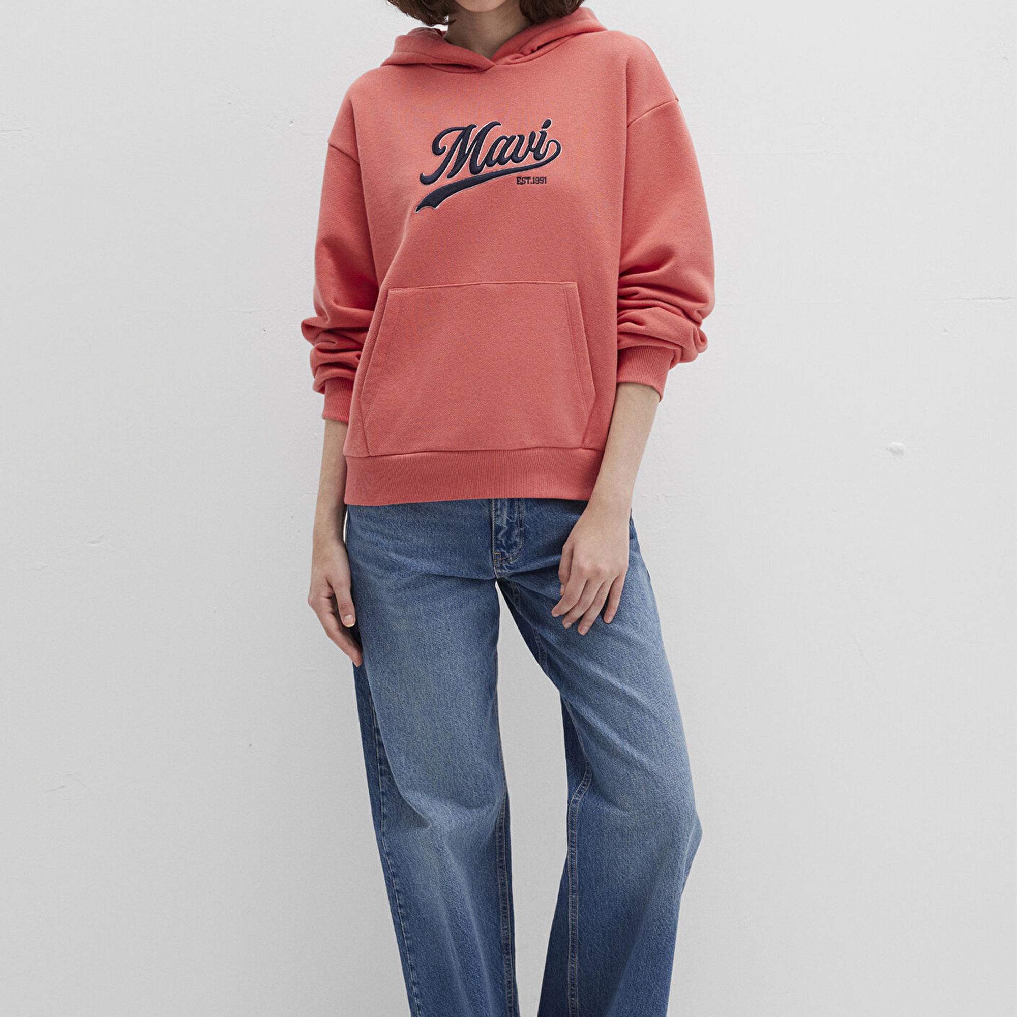 Mavi Mavi Logo Baskılı Pembe Sweatshirt 1S10420-71076