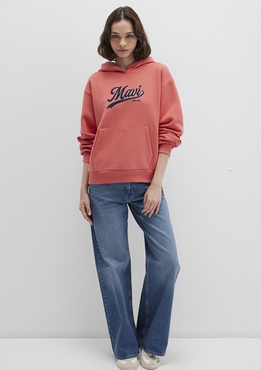  Mavi Mavi Logo Baskılı Pembe Sweatshirt 1S10420-71076