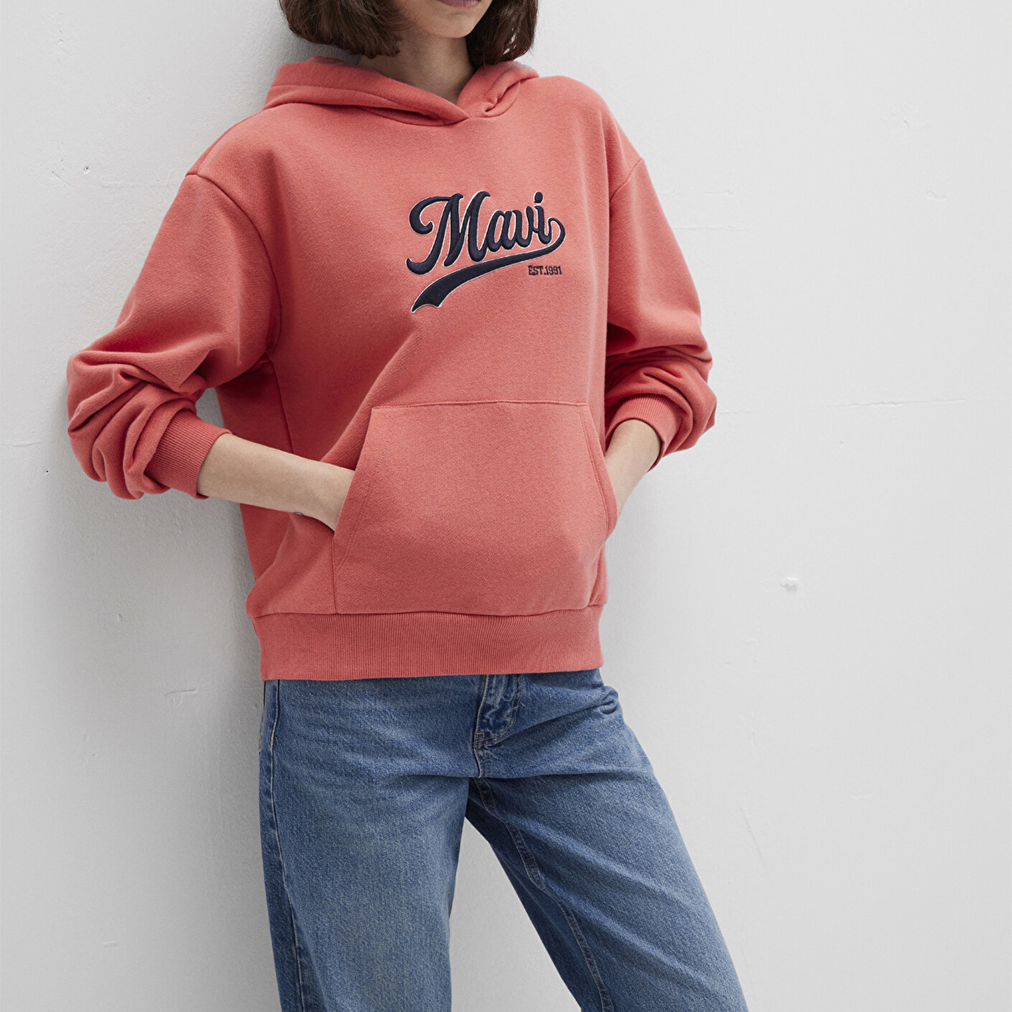 Mavi Mavi Logo Baskılı Pembe Sweatshirt 1S10420-71076