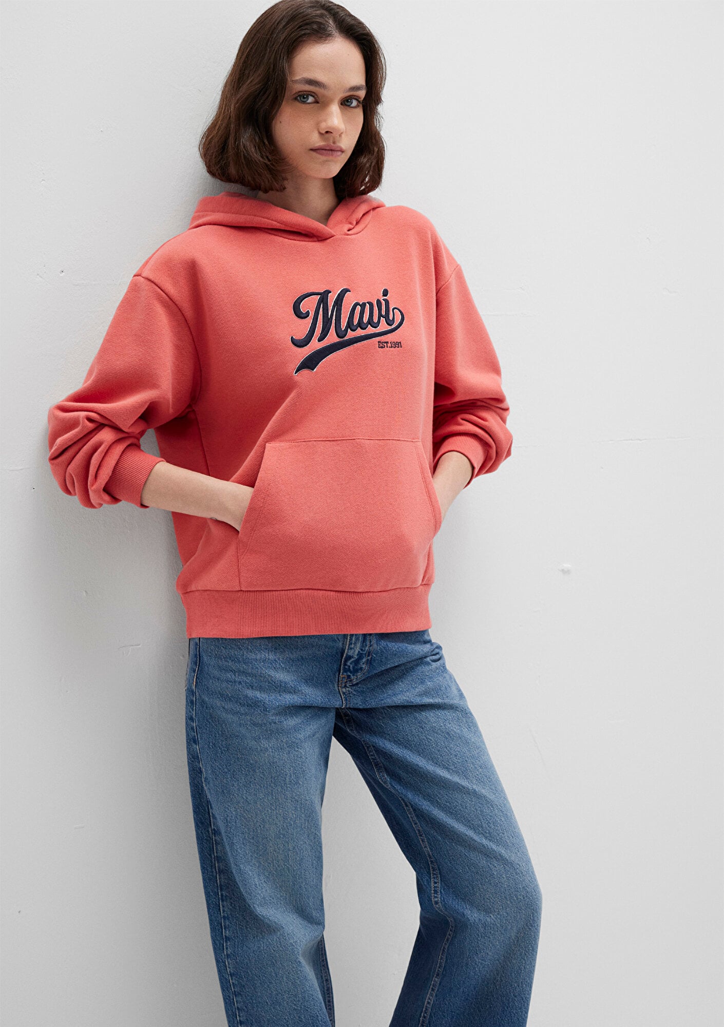  Mavi Mavi Logo Baskılı Pembe Sweatshirt 1S10420-71076
