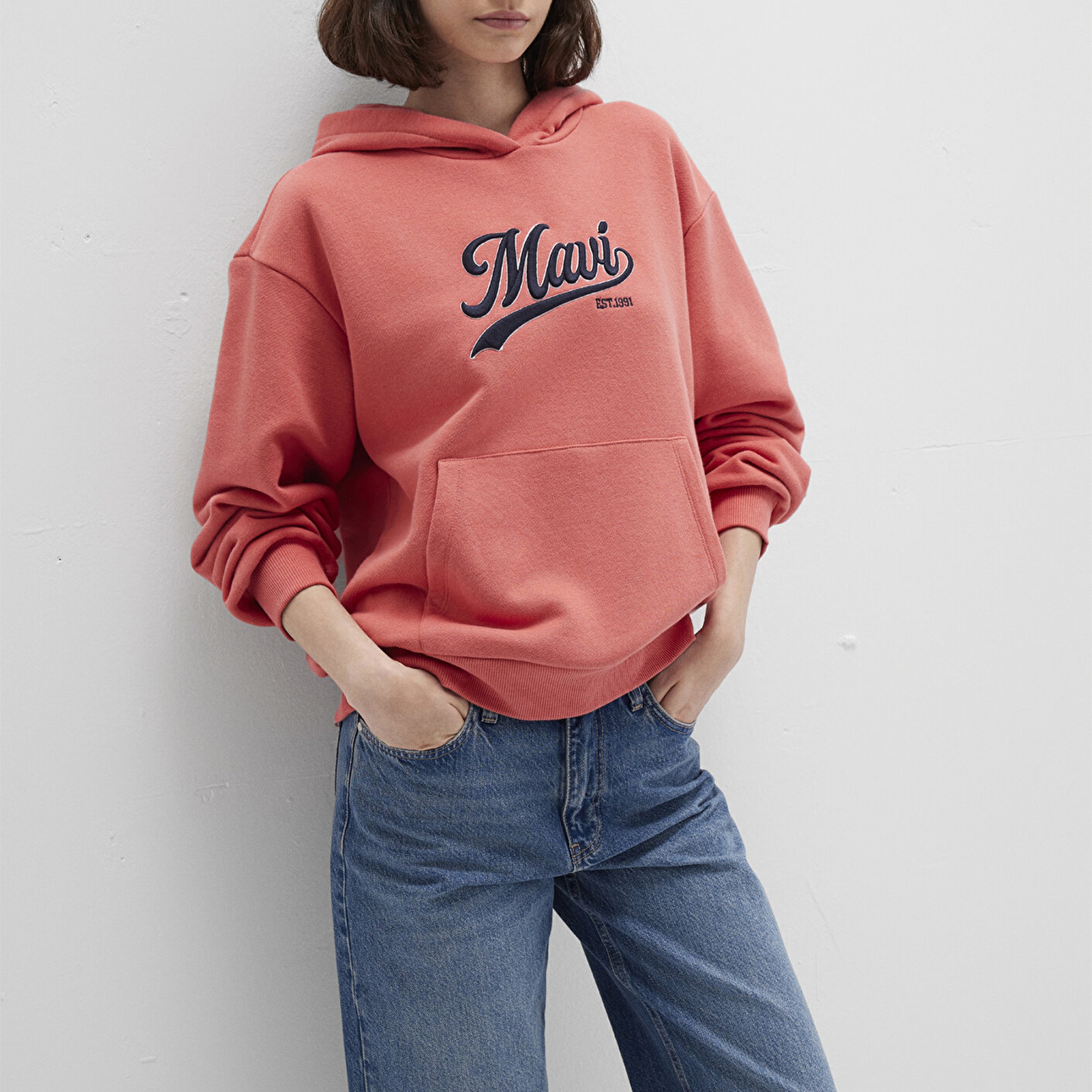 Mavi Mavi Logo Baskılı Pembe Sweatshirt 1S10420-71076