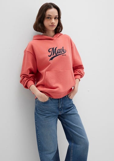  Mavi Mavi Logo Baskılı Pembe Sweatshirt 1S10420-71076
