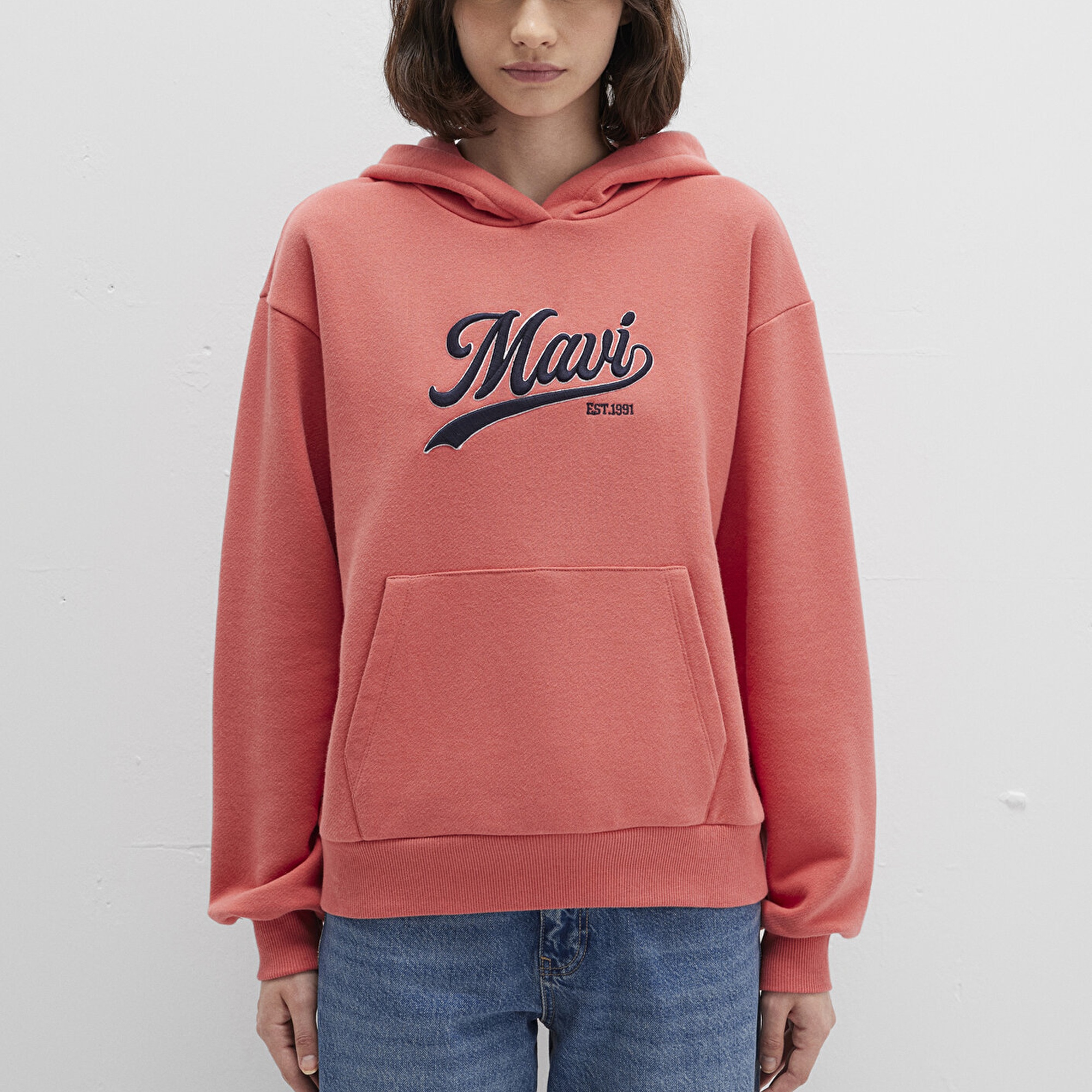 Mavi Mavi Logo Baskılı Pembe Sweatshirt 1S10420-71076