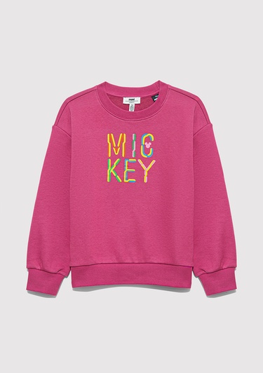  Mavi Mickey Baskılı Pembe Sweatshirt 7S10142-71085