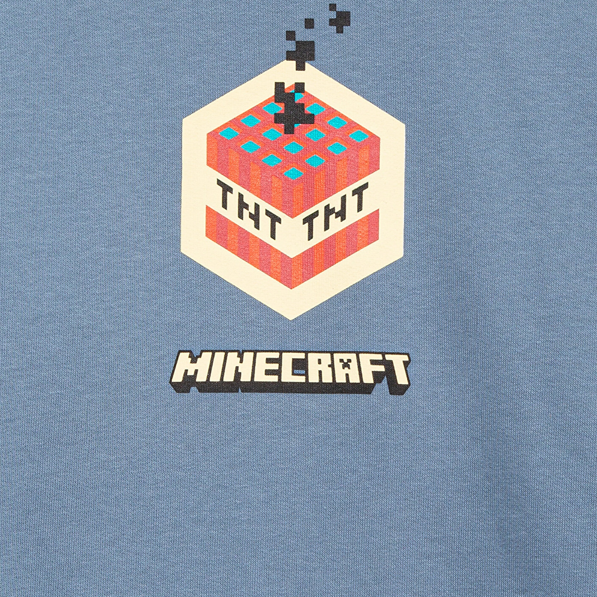 Mavi Minecraft Baskılı Mavi Sweatshirt 6S10130-85518