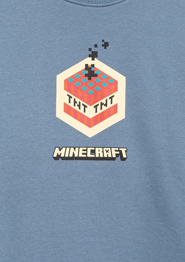  Mavi Minecraft Baskılı Mavi Sweatshirt 6S10130-85518