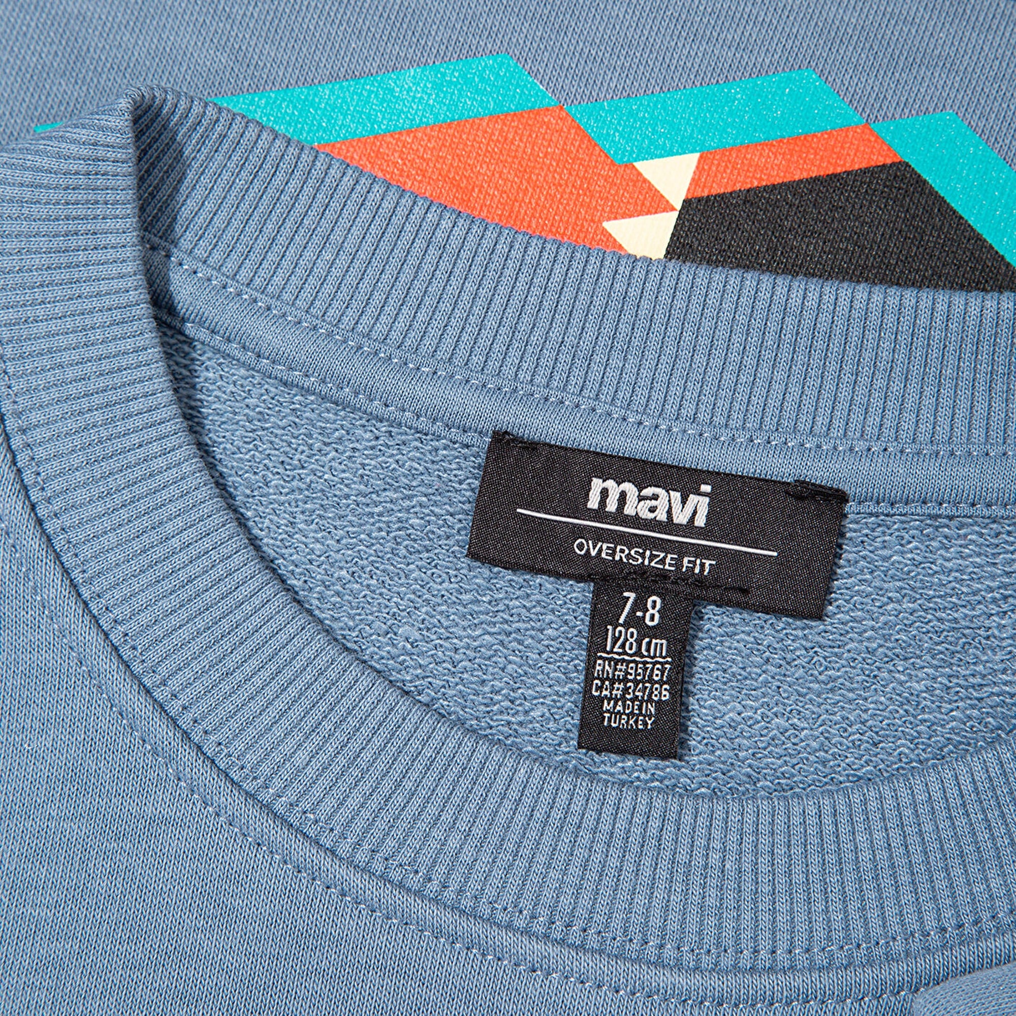 Mavi Minecraft Baskılı Mavi Sweatshirt 6S10130-85518