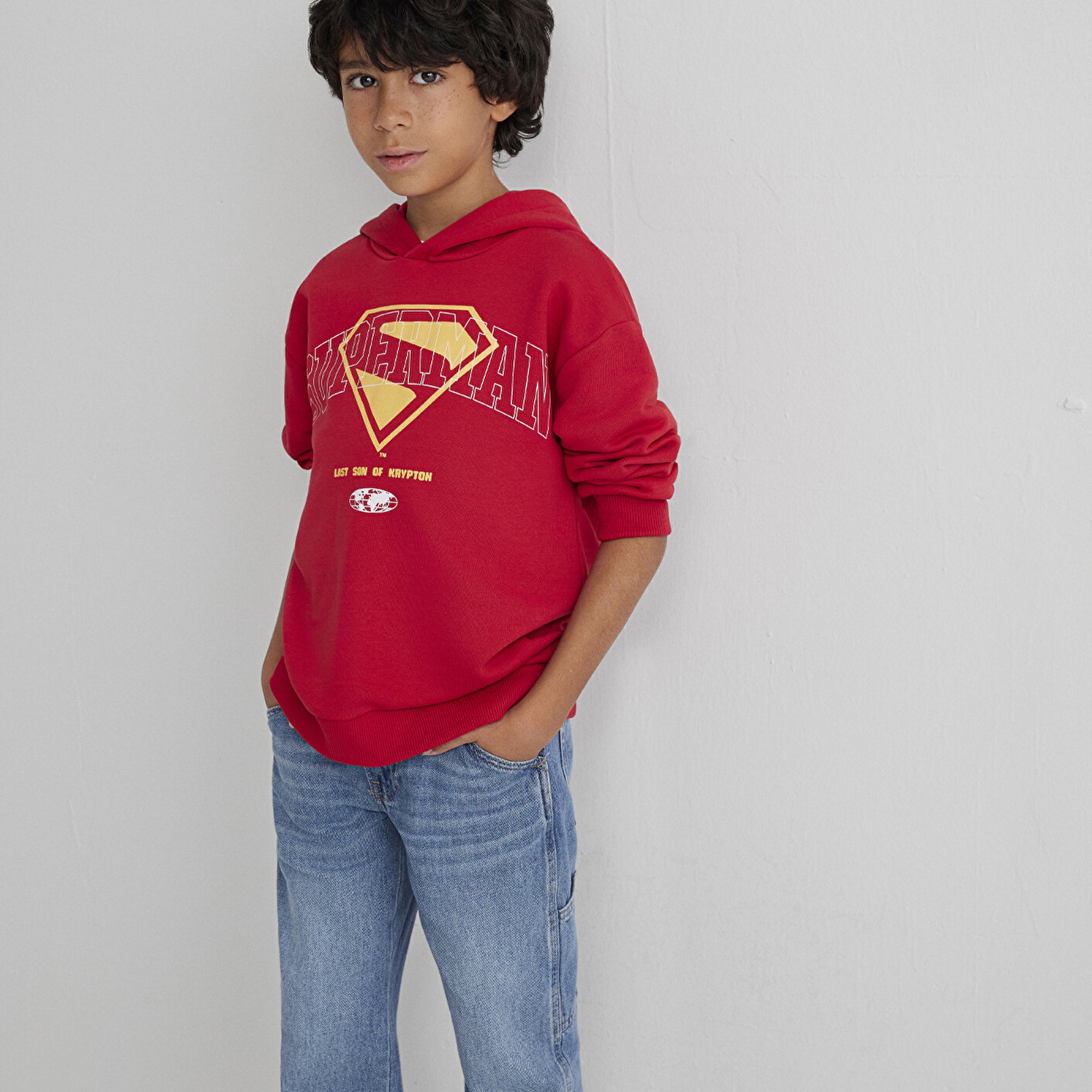 Mavi Superman Baskılı Kırmızı Sweatshirt 6S10133-88016