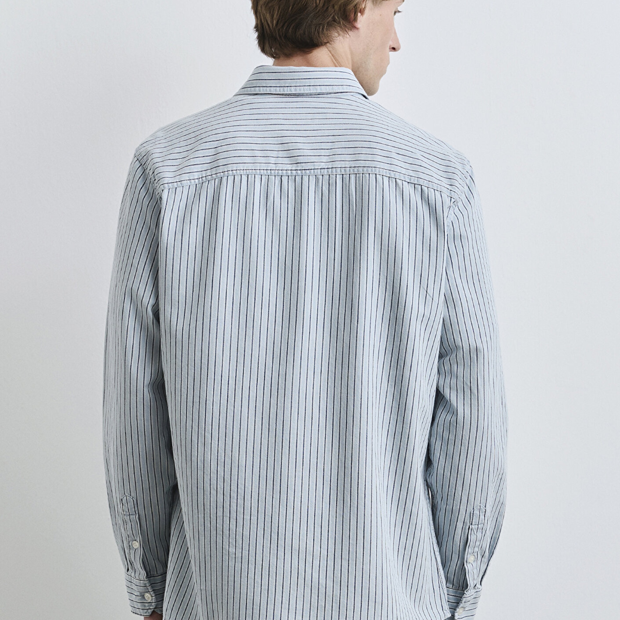 Mavi Çizgili Mavi Gömlek Regular Fit / Normal Kesim 0211696-90915