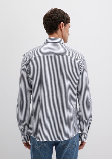  Mavi Çizgili Lacivert Gömlek Slim Fit / Dar Kesim 0211692-90911