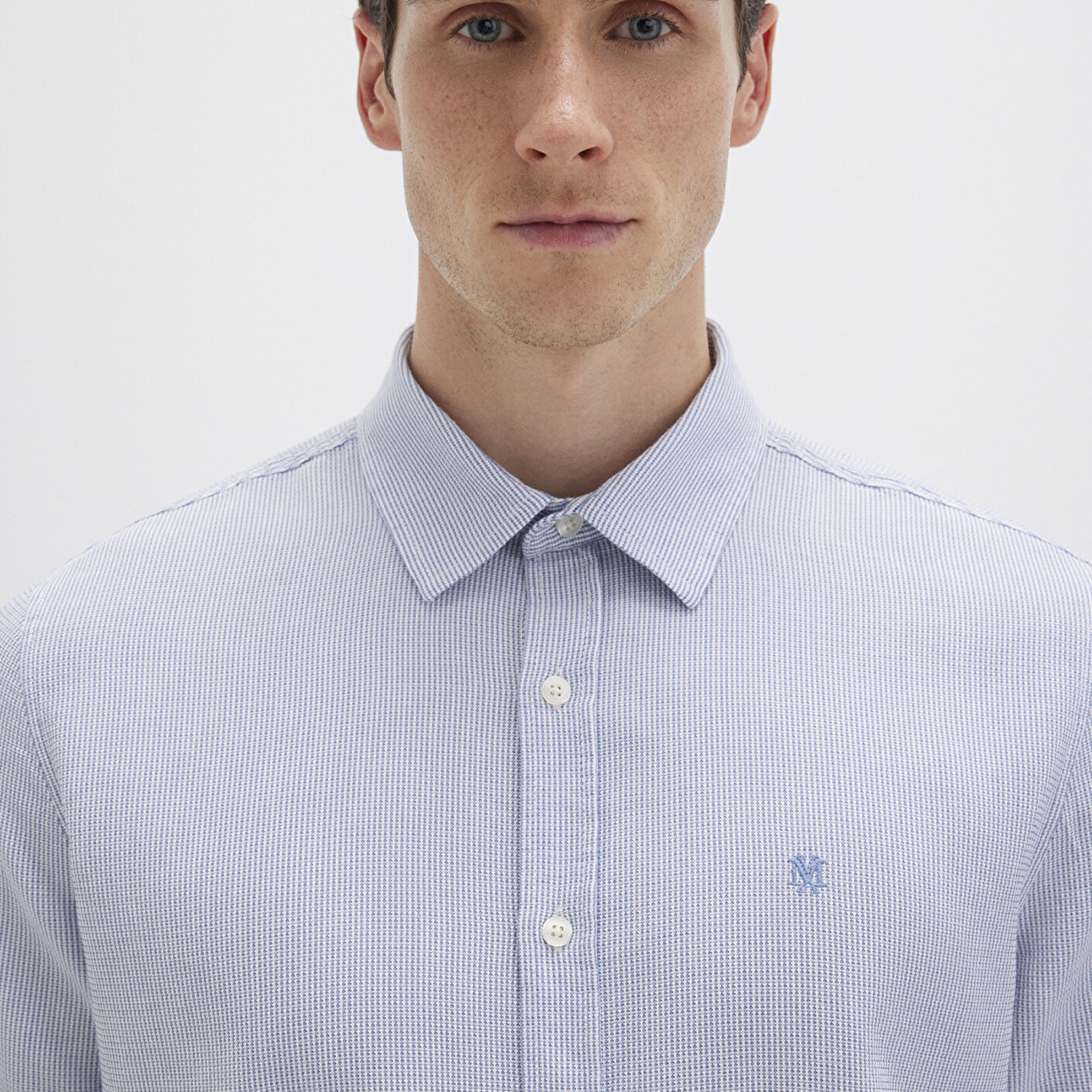 Mavi Çizgili Mavi Gömlek Slim Fit / Dar Kesim 0211653-90862