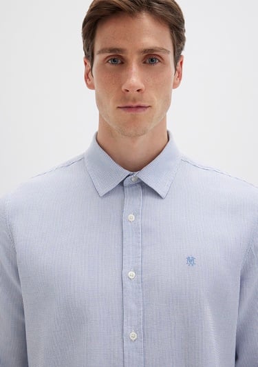  Mavi Çizgili Mavi Gömlek Slim Fit / Dar Kesim 0211653-90862