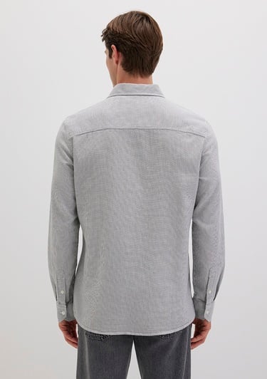  Mavi Çizgili Yeşil Gömlek Slim Fit / Dar Kesim 0211653-90861