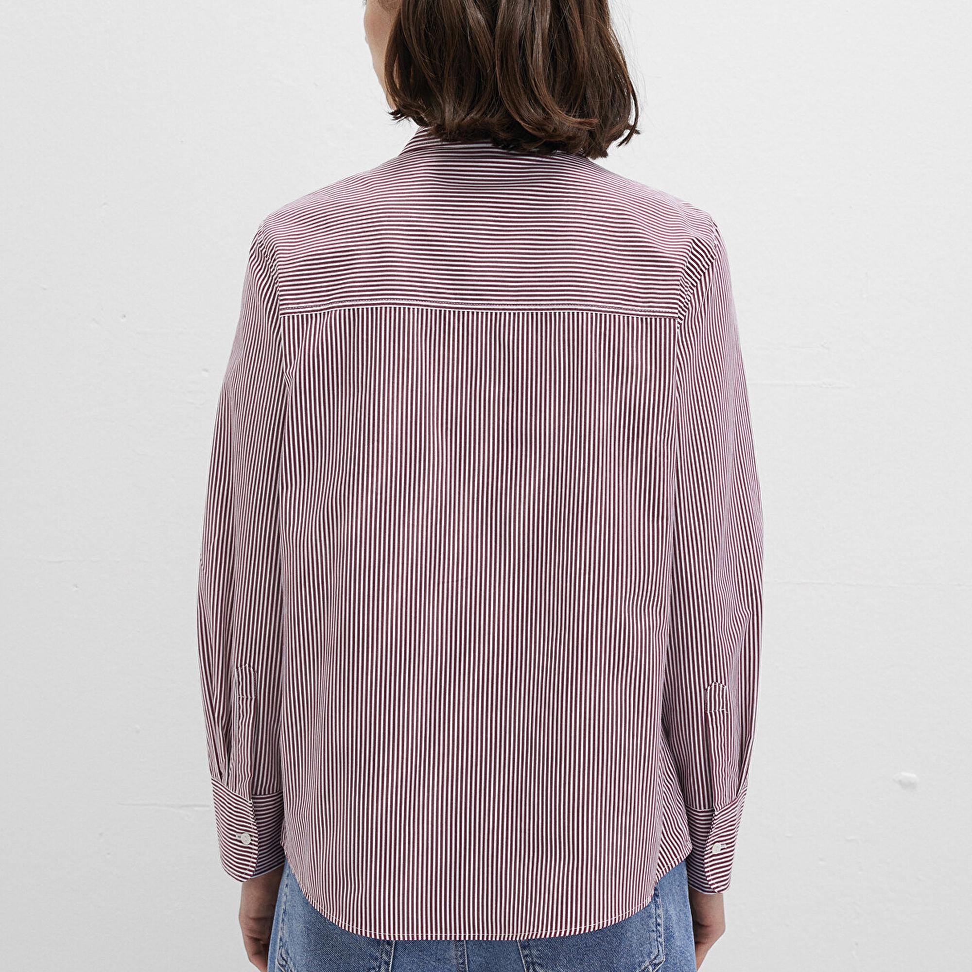 Mavi Çizgili Kırmızı Gömlek Regular Fit / Normal Kesim 1211199-90724