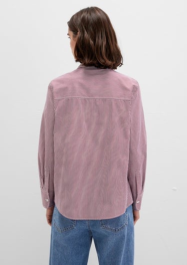  Mavi Çizgili Kırmızı Gömlek Regular Fit / Normal Kesim 1211199-90724