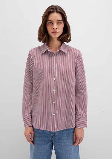  Mavi Çizgili Kırmızı Gömlek Regular Fit / Normal Kesim 1211199-90724