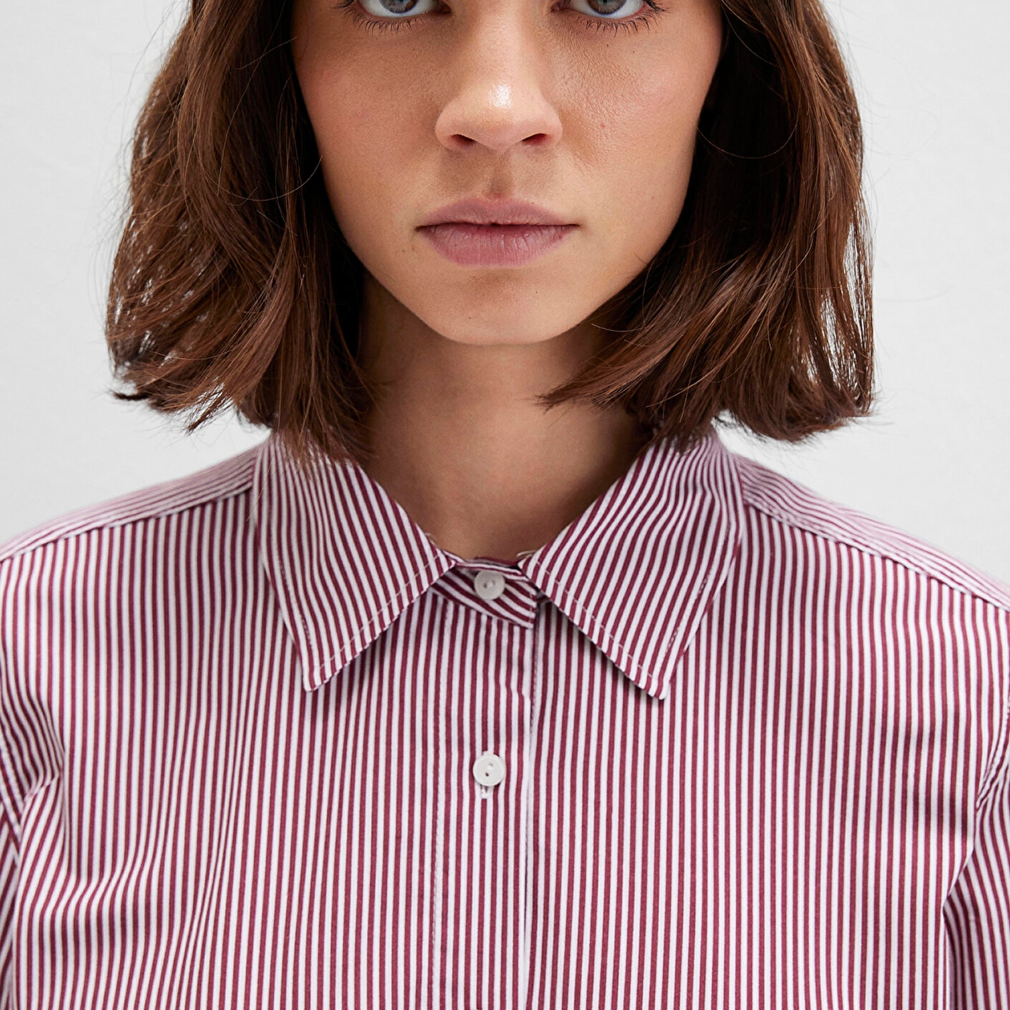 Mavi Çizgili Kırmızı Gömlek Regular Fit / Normal Kesim 1211199-90724