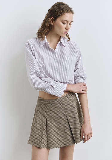  Mavi Çizgili Beyaz Gömlek Regular Fit / Normal Kesim 1211195-90720