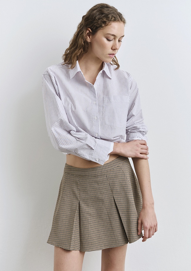  Mavi Çizgili Beyaz Gömlek Regular Fit / Normal Kesim 1211195-90720