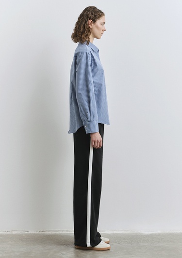  Mavi Kareli Mavi Gömlek Loose Fit / Bol Rahat Kesim 1211203-84598