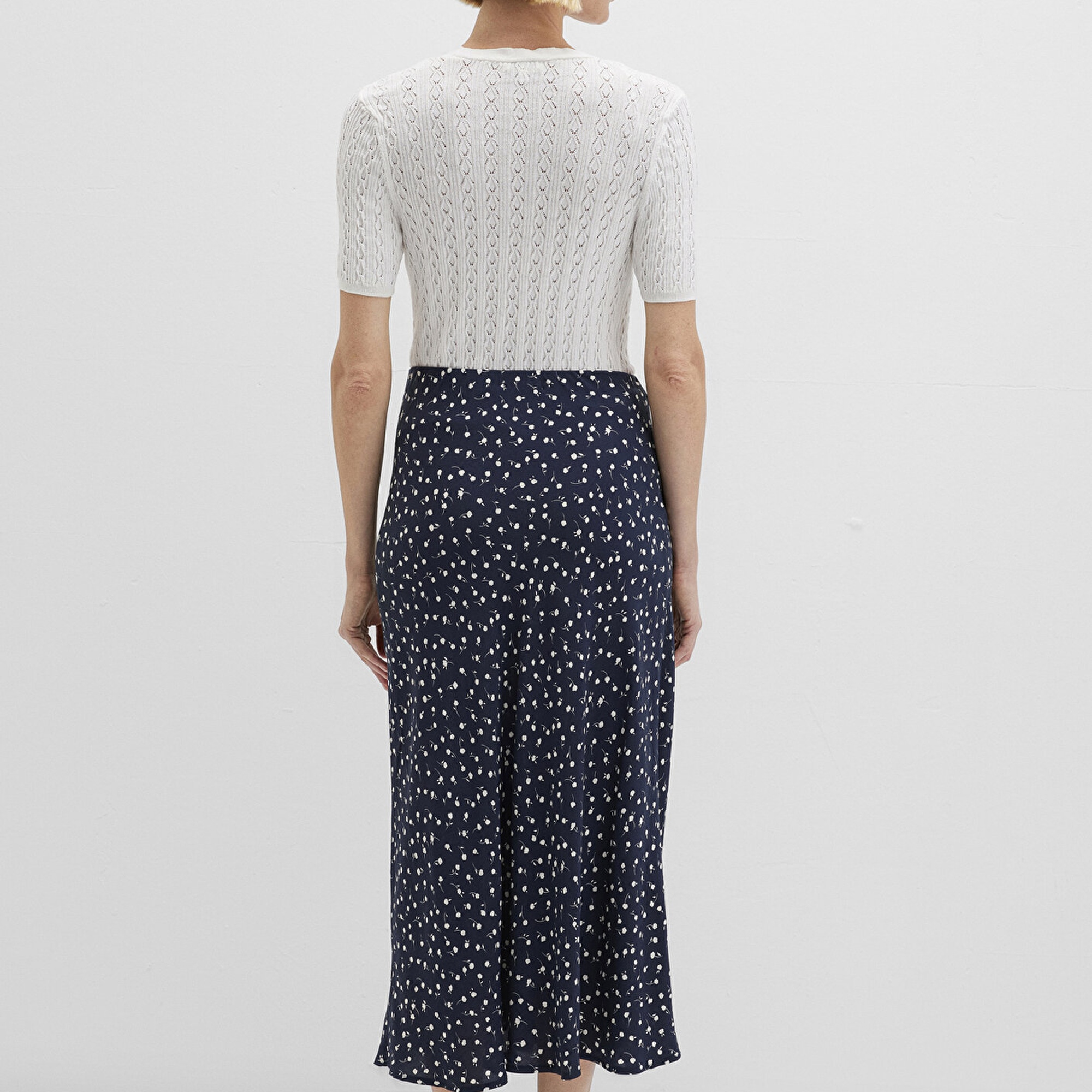 Mavi Baskılı Lacivert Midi Etek 1310583-91006