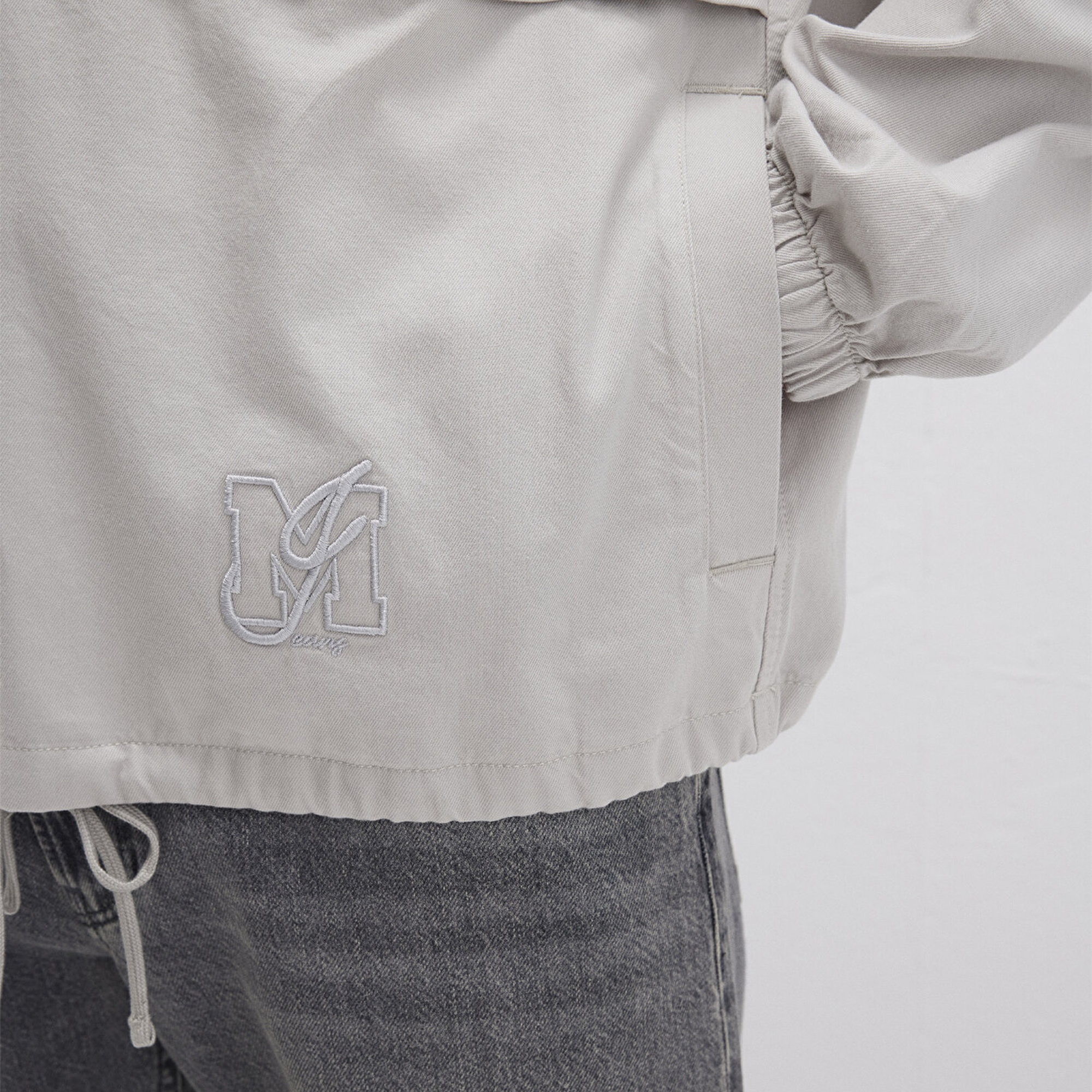 Mavi Yarı Fermuarlı Kanguru Cepli Gri Sweatshirt 0211684-70074