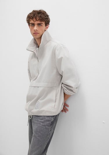  Mavi Yarı Fermuarlı Kanguru Cepli Gri Sweatshirt 0211684-70074