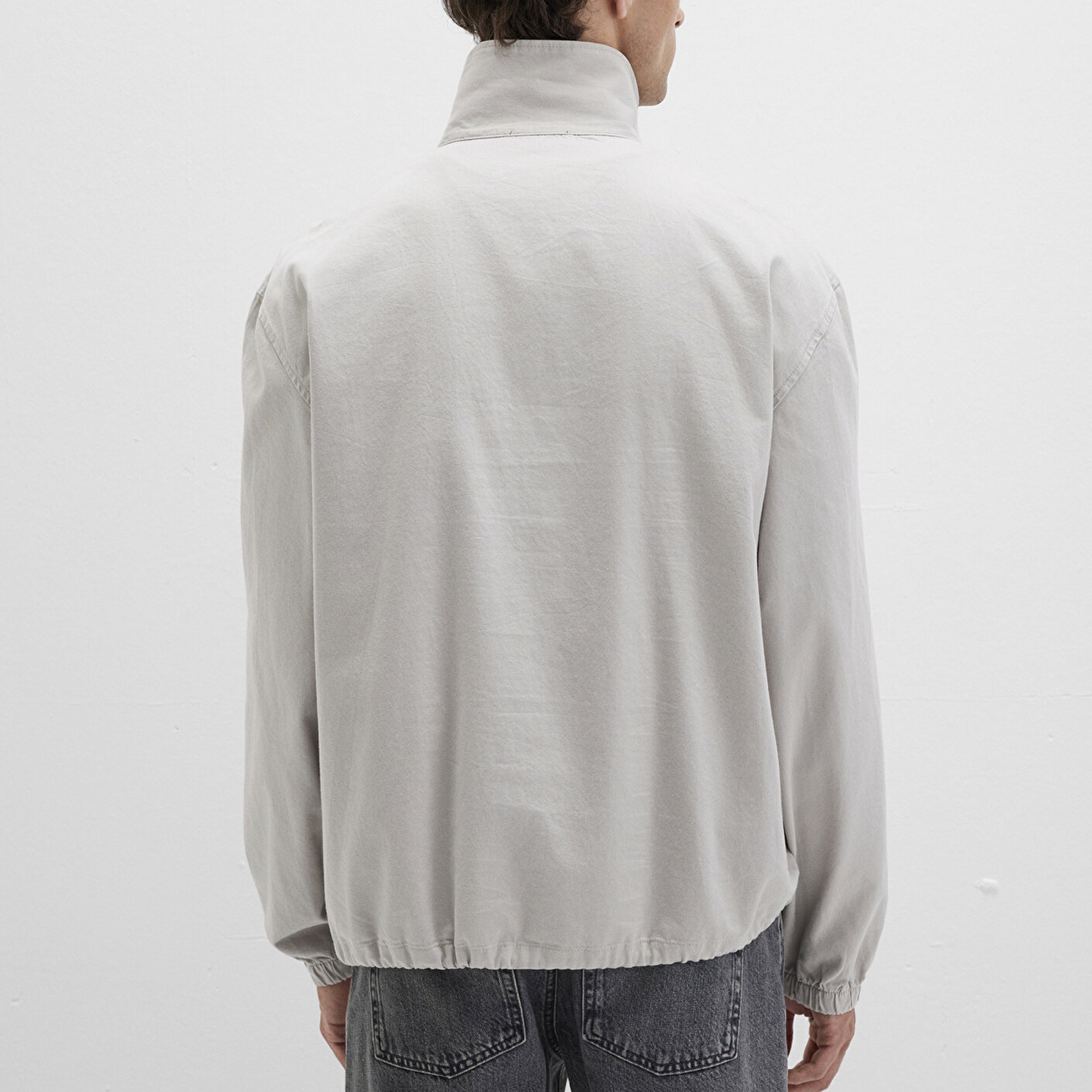 Mavi Yarı Fermuarlı Kanguru Cepli Gri Sweatshirt 0211684-70074