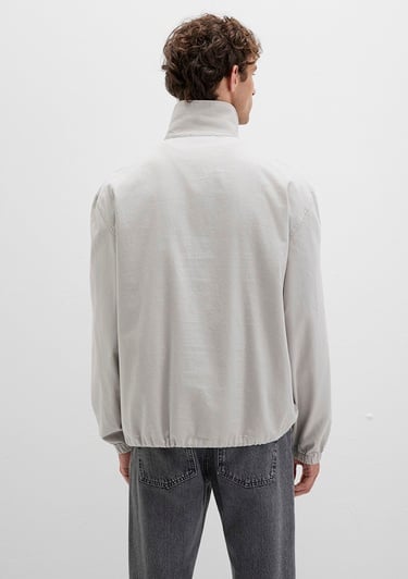  Mavi Yarı Fermuarlı Kanguru Cepli Gri Sweatshirt 0211684-70074