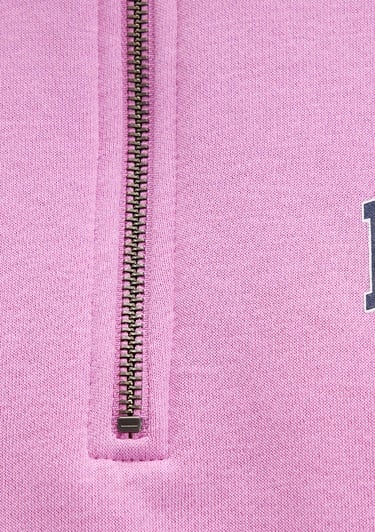  Mavi Mavi Logo Baskılı Yarı Fermuarlı Pembe Sweatshirt 1S10373-71067