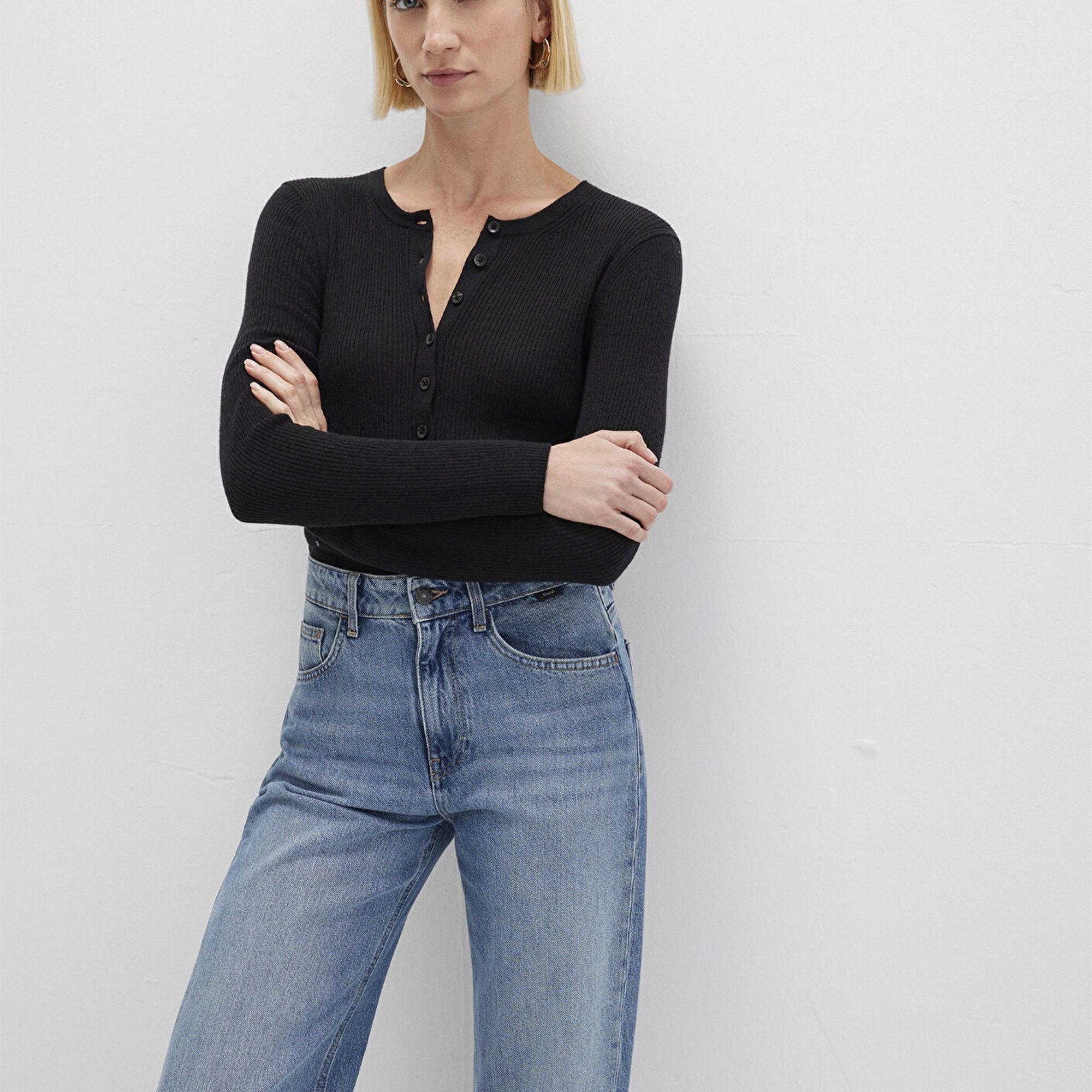 Mavi Antrasit Kazak Fitted / Vücuda Oturan Kesim 1710730-80023