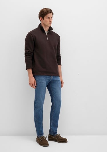  Mavi Milan Street Puslu Koyu Mavi Jean Pantolon 0081088217