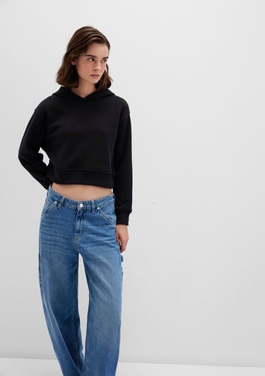  Mavi Kapüşonlu Siyah Sweatshirt 1S10386-900