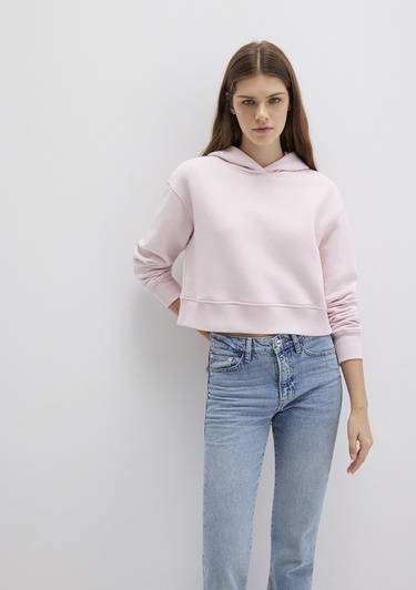  Mavi Kapüşonlu Pembe Sweatshirt 1S10386-71006